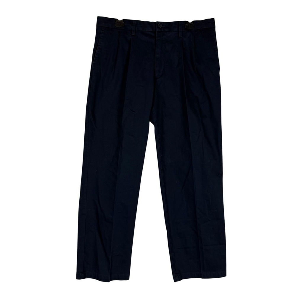 Dockers Pants Mens 34x29 Blue Signature Khaki Classic Fit Pleated Chino Stretch